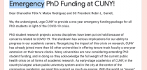 Steering Committee Endorses Demand for Emergency Funding for Graduate Students